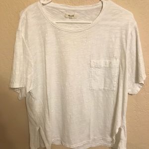 Boxy White Pocket Tee